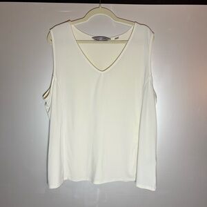 Avenue Cream V-Neck Tank Top
